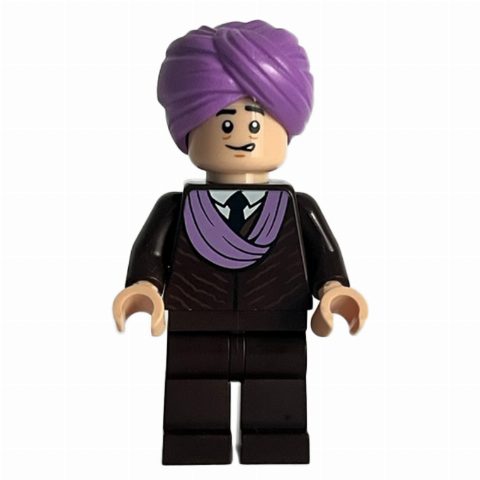 Minifigurka Professor Quirinus Quirrell (Voldemort), Medium Lavendar Turban, Dark Brown Suit