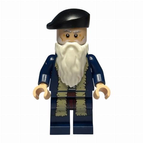 Minifigurka Leonardo da Vinci, Black Cap, Neck Bracket