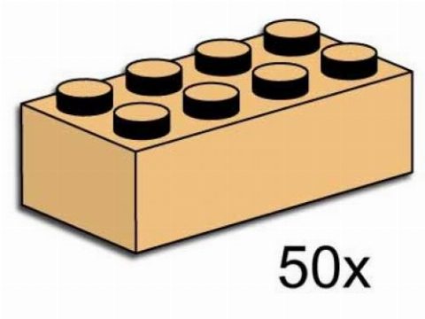 Zestaw LEGO® 2 x 4 Tan Bricks (Bulk Bricks)