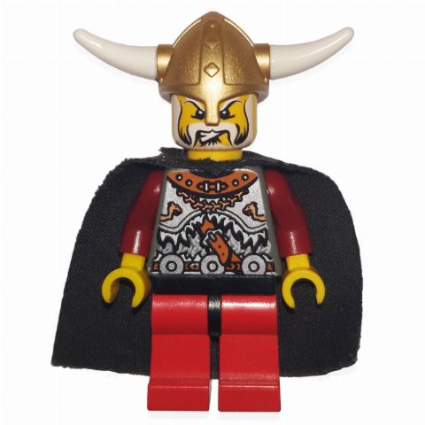 Minifigurka Viking King - Armour, Red Legs, Black Cape