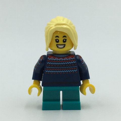 Minifigurka Kid - Dark Blue Torso, Dark Turquoise Legs, Bright Light Yellow Hair