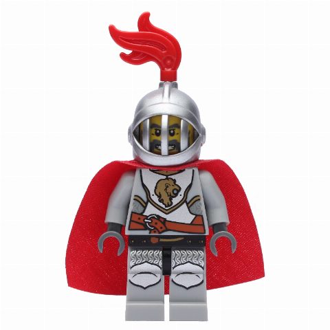 Minifigurka Lion Knight, Helmet with Grille and Red Plume, Cape