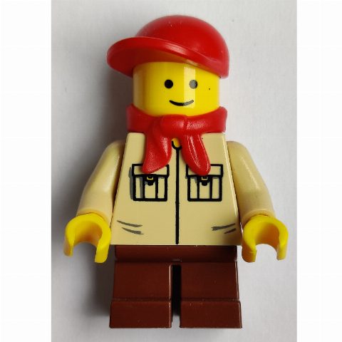 Minifigurka Kid, Tan Torso, Reddish Brown Legs, Red Cap, Bandana