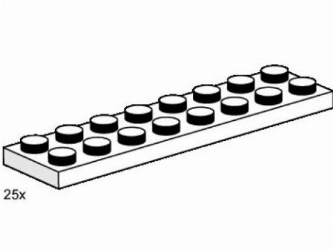 Zestaw LEGO® 2 x 8 White Plates (Bulk Bricks)