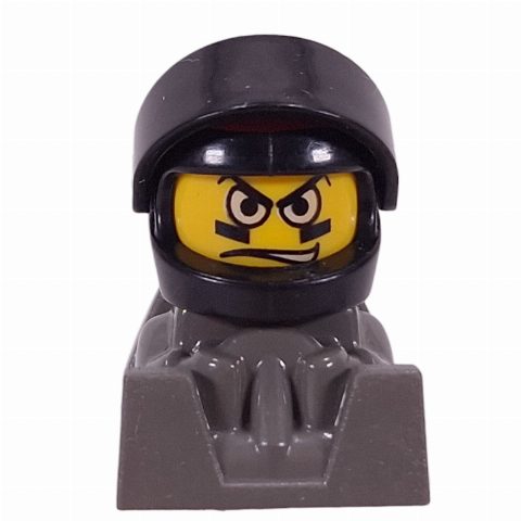 Minifigurka Racer - Black Helmet, Black Visor, Dark Gray Body