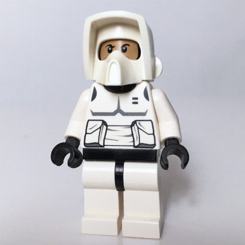 Minifigurka Scout Trooper, Printed Black Head, White Legs