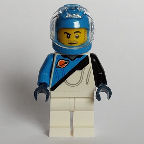 Minifigurka Astronaut, White, Black and Dark Blue Spacesuit (Futuron), Dark Azure Helmet