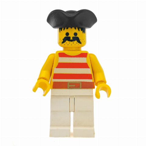 Minifigurka Pirate - Red Stripes, White Legs, Black Tricorne