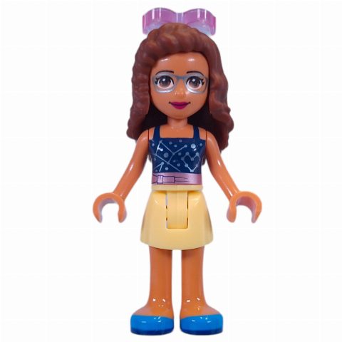 Minifigurka Olivia - Dark Blue Top, Bright Light Yellow Skirt, Glasses