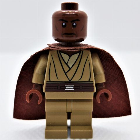 Minifigurka Mace Windu, Dark Tan Plain Legs, Cape