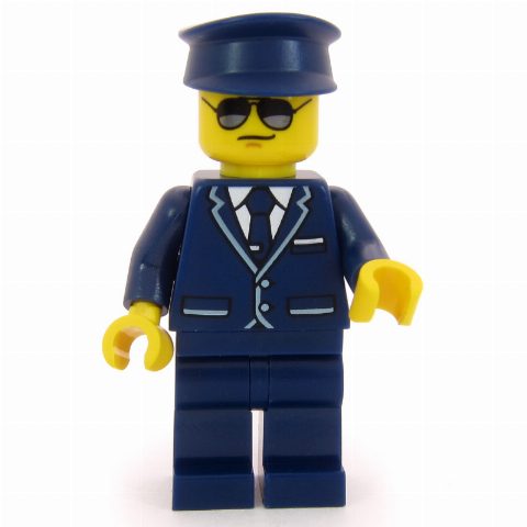 Minifigurka Pilot, Dark Blue Suit, Cap