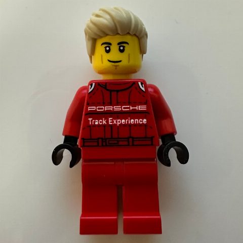Minifigurka Porsche Driver, Red Racing Suit