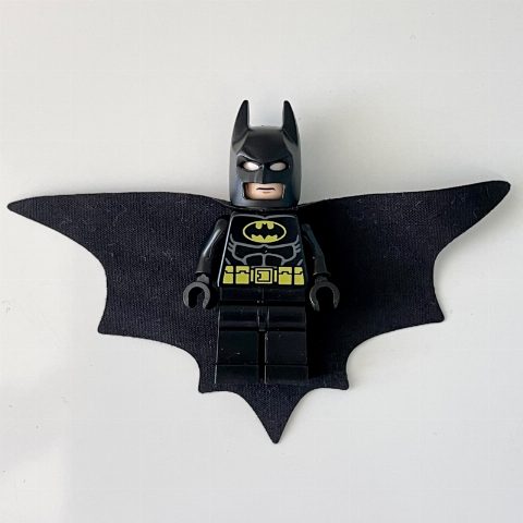 Minifigurka Batman, Black Suit, Black Cape and Cowl, Wide Cape