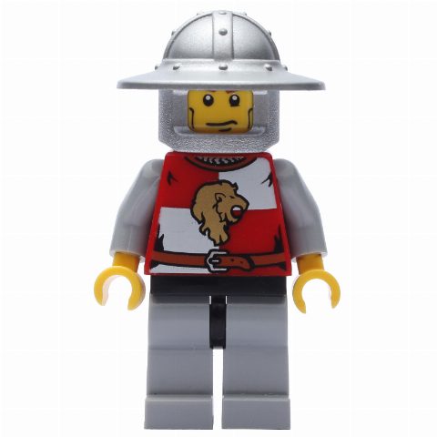 Minifigurka Lion Knight, Wide Brim Helmet, Cheek Lines / Scared