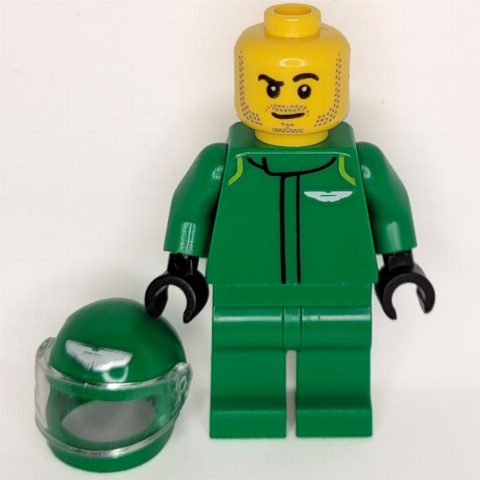 Minifigurka F1 Driver, Aston Martin, Green Suit