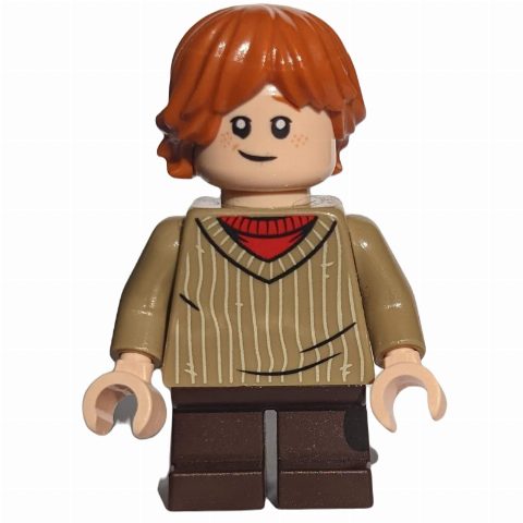 Minifigurka Ron Weasley, Dark Tan Sweater with Stripes, Short Legs