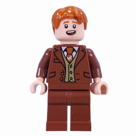Minifigurka Fred Weasley in Reddish Brown Suit, Dark Orange Tie