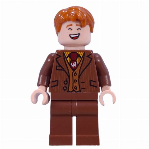 Minifigurka George Weasley in Reddish Brown Suit, Dark Red Tie