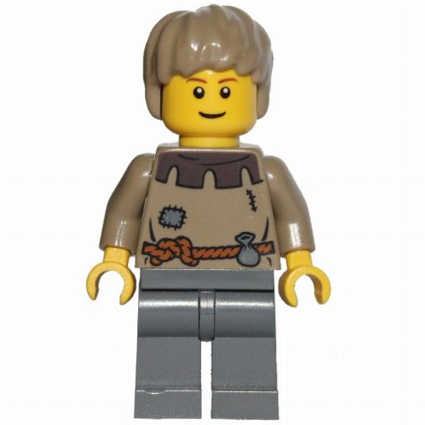 Minifigurka Peasant (Fantasy Era) - Dark Tan Hair