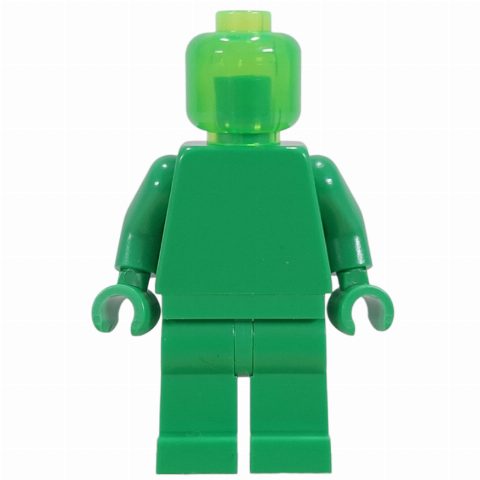 Minifigurka Monochrome, Bright Green with Trans-Bright Green Head
