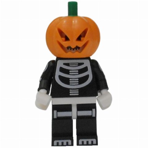 Minifigurka Skeleton Costume with Pumpkin Head