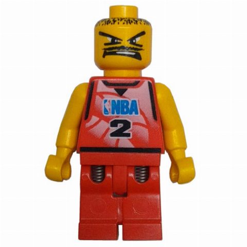 Minifigurka Basketball Player, Red  Torso, Red Legs #2