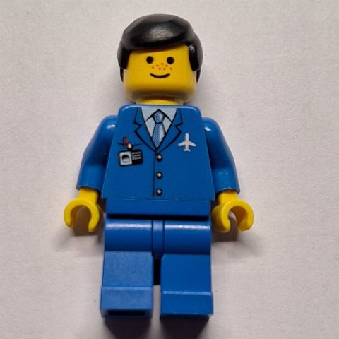 Minifigurka Pilot - Blue Torso, Blue Legs, Black Hair