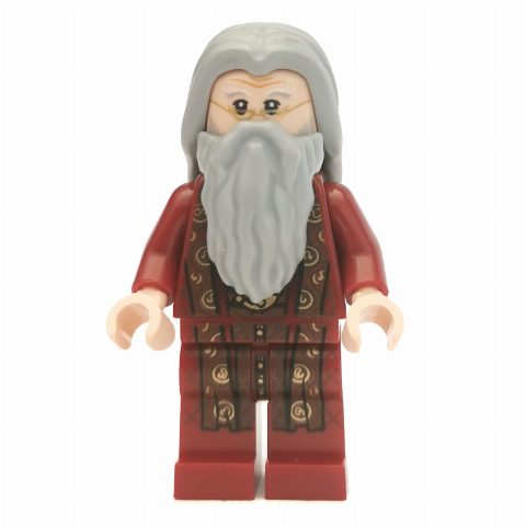 Minifigurka Albus Dumbledore, Dark Red Robes, Light Bluish Gray Hair and Beard