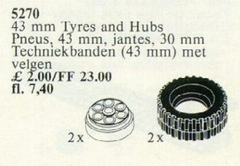 Zestaw LEGO® 43 mm Tires and Hubs / 43 mm Tyres and Hubs (Service Packs)