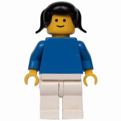 Minifigurka Woman - Blue Torso, White Legs, Black tails