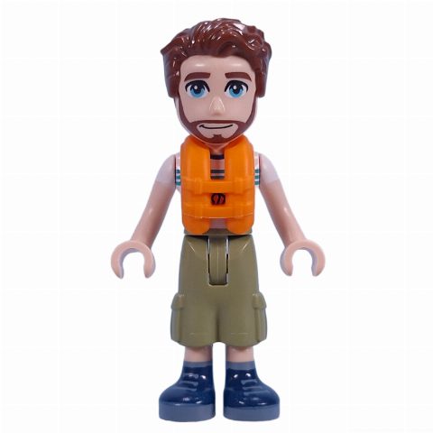 Minifigurka Jonathan - Adventure Camp, Olive Green Pants, Life Vest