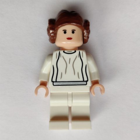Minifigurka Princess Leia, White Robe, Reddish Brown Hair