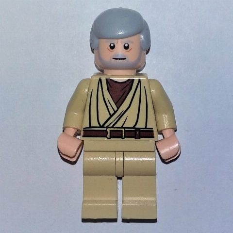 Minifigurka Obi-Wan Kenobi, Old, Tan Robes, Hair, White Pupils, Gray Beard, 3626bpr0638