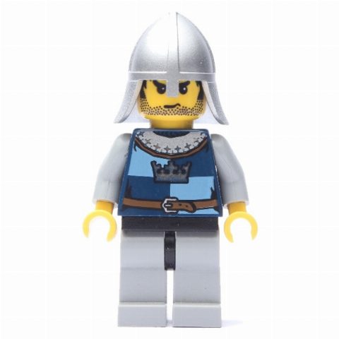 Minifigurka Knight, Dark Blue, Helmet, Stubble and Printed Hair