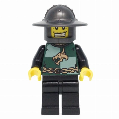Minifigurka Dragon Knight, Dark Green, Wide Brim Helmet, Gold Tooth