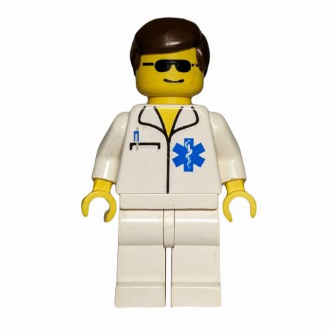 Minifigurka Doctor - White Torso and Legs, Brown Hair
