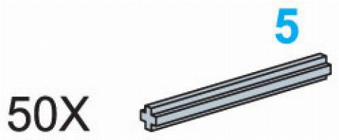 Zestaw LEGO® 5-Stud Axles (Pack of 50) (Educational and Dacta)