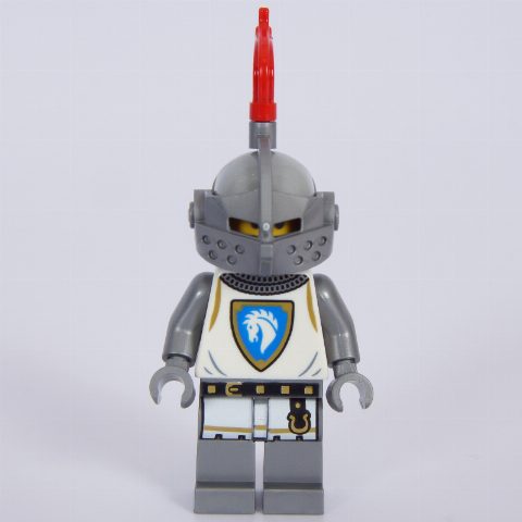 Minifigurka Knight, Female, White Tunic, Helmet with Red Plume
