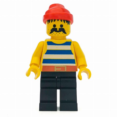 Minifigurka Pirate - Blue Stripes, Black Legs, Red Bandana