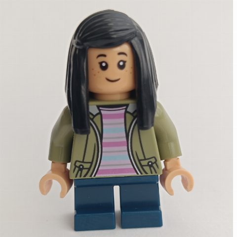 Minifigurka Cho Chang, Short Legs, Olive Green Jacket