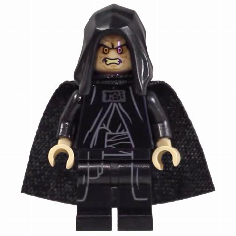 Minifigurka Emperor Palpatine, Tan Skin, Open Hood (19888 Cape)