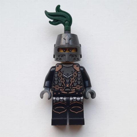Minifigurka Dragon Knight, Dark Green, Pearl Titanium Helmet with Dark Green Plume