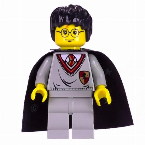 Minifigurka Harry Potter, Yellow Skin, Gryffindor Sweater with Crest, Cape with Stars
