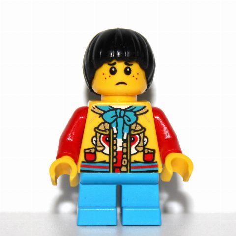Minifigurka Kid - Yellow Torso, Dark Azure Legs, Black Hair