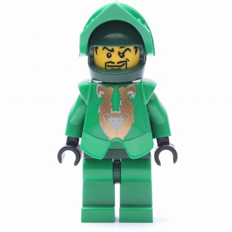 Minifigurka Rascus with Plain Green Torso, Gold Pattern Armor, and Dark Green Hips and Helmet