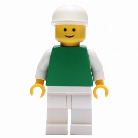 Minifigurka Green Torso, White Legs, White Cap