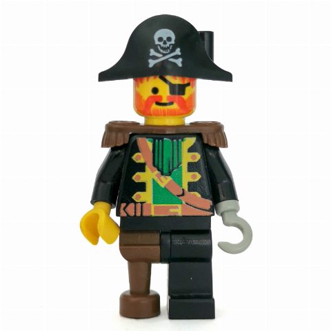 Minifigurka Pirate - Captain, Light Gray Hook, Bicorne with Skull, 3626b