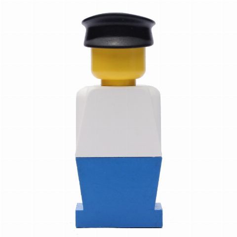 Minifigurka LEGOLAND White Torso, Blue Legs, Black Hat
