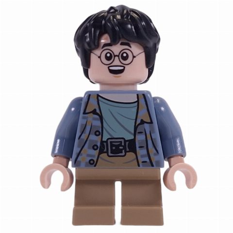 Minifigurka Harry Potter, Sand Blue Shirt, Short Dark Tan Legs, Excited