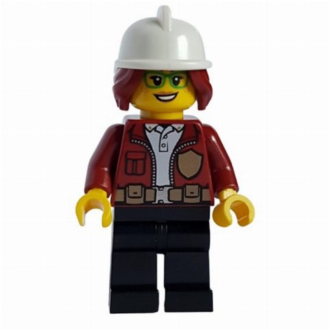 Minifigurka Freya McCloud, Open Dark Red Jacket with Badge, White Fire Helmet (3626cpr2972 Head)